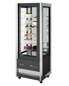 NordCap Panorama-Kühl- | Tiefkühlvitrine CRISTAL TOWER 750 RV TB / TN BLACK